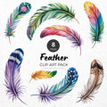 Feather Clipart Pack Sublimation Bundle PNG - Craft House SVG
