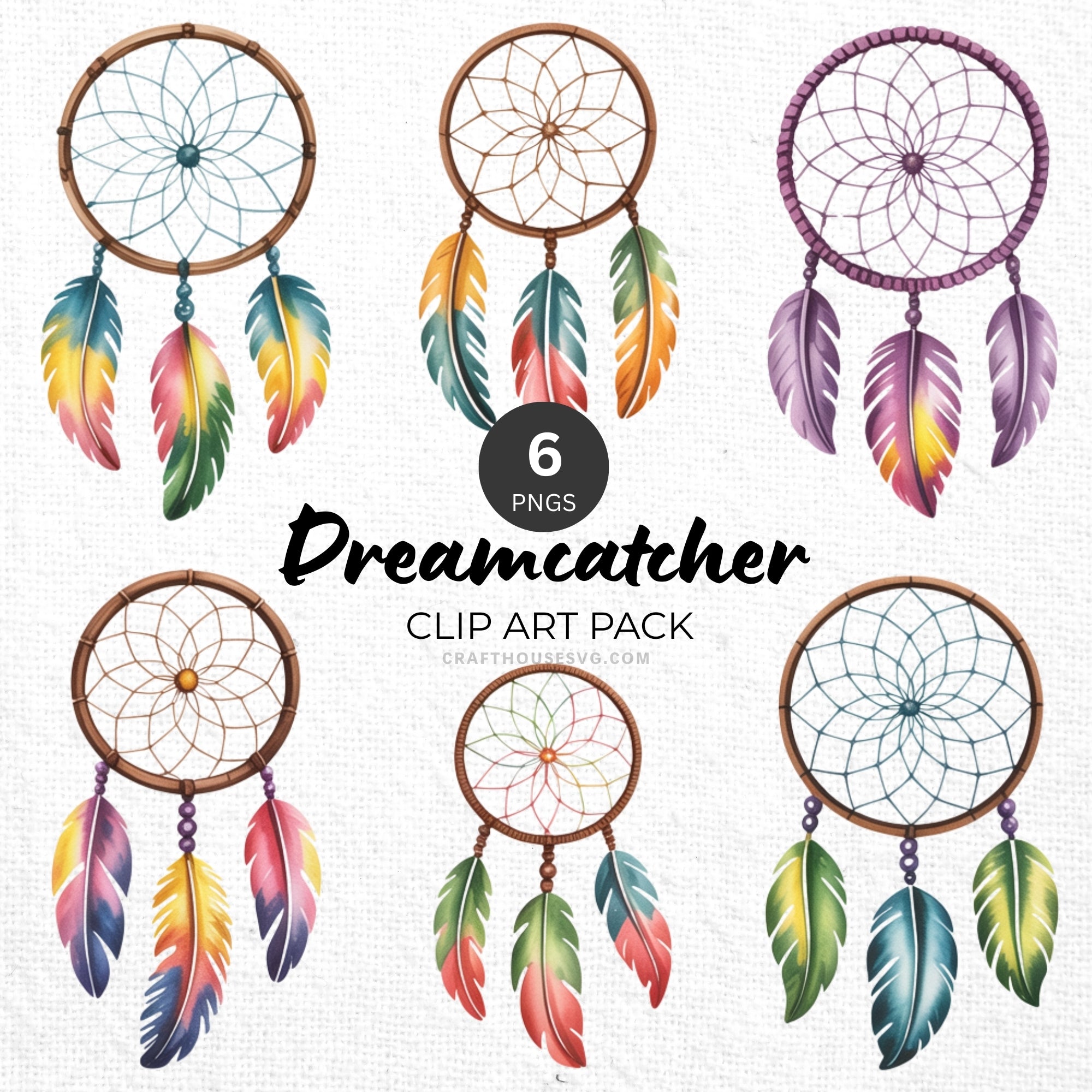 Dreamcatcher Clipart Pack Sublimation Bundle PNG - Craft House SVG
