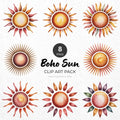 Boho Sun Clipart Pack Sublimation Bundle PNG - Craft House SVG