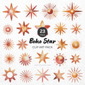 Boho Star Clipart Pack Sublimation Bundle PNG - Craft House SVG