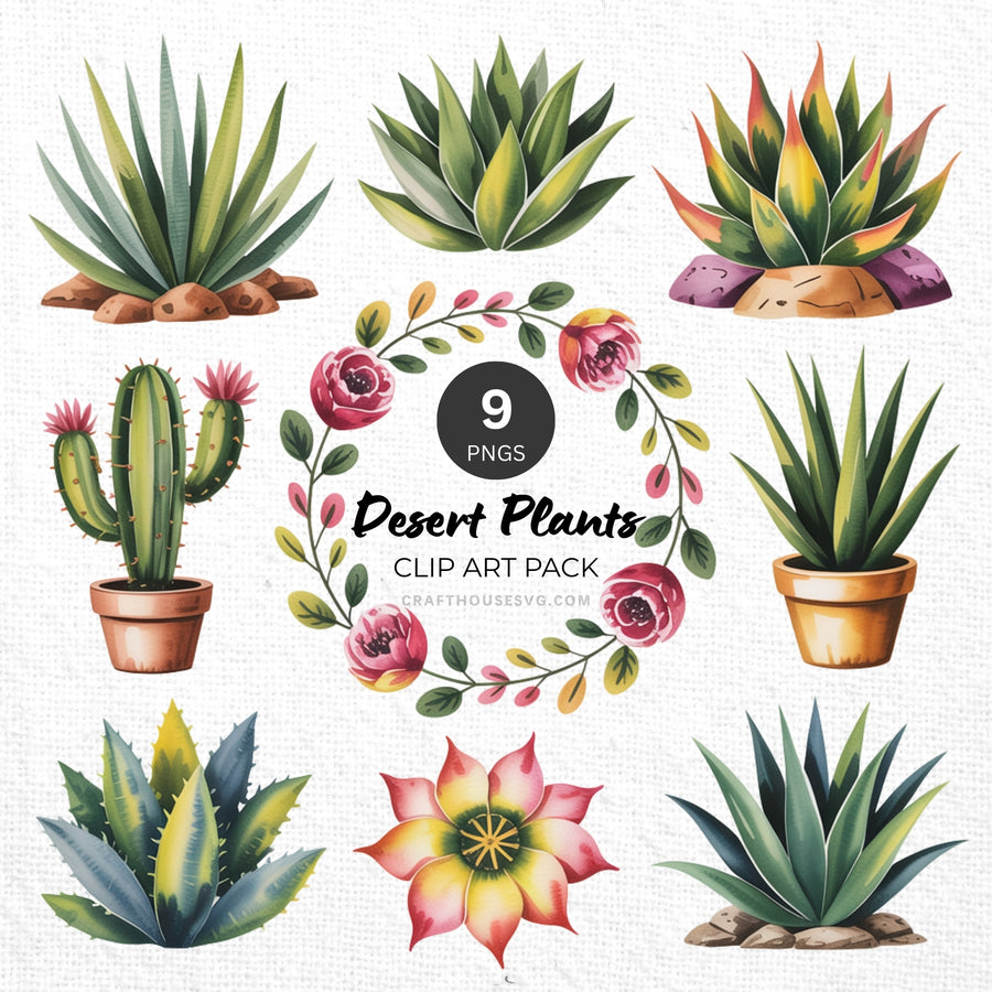Desert Plant Clipart Pack Sublimation Bundle PNG - Craft House SVG
