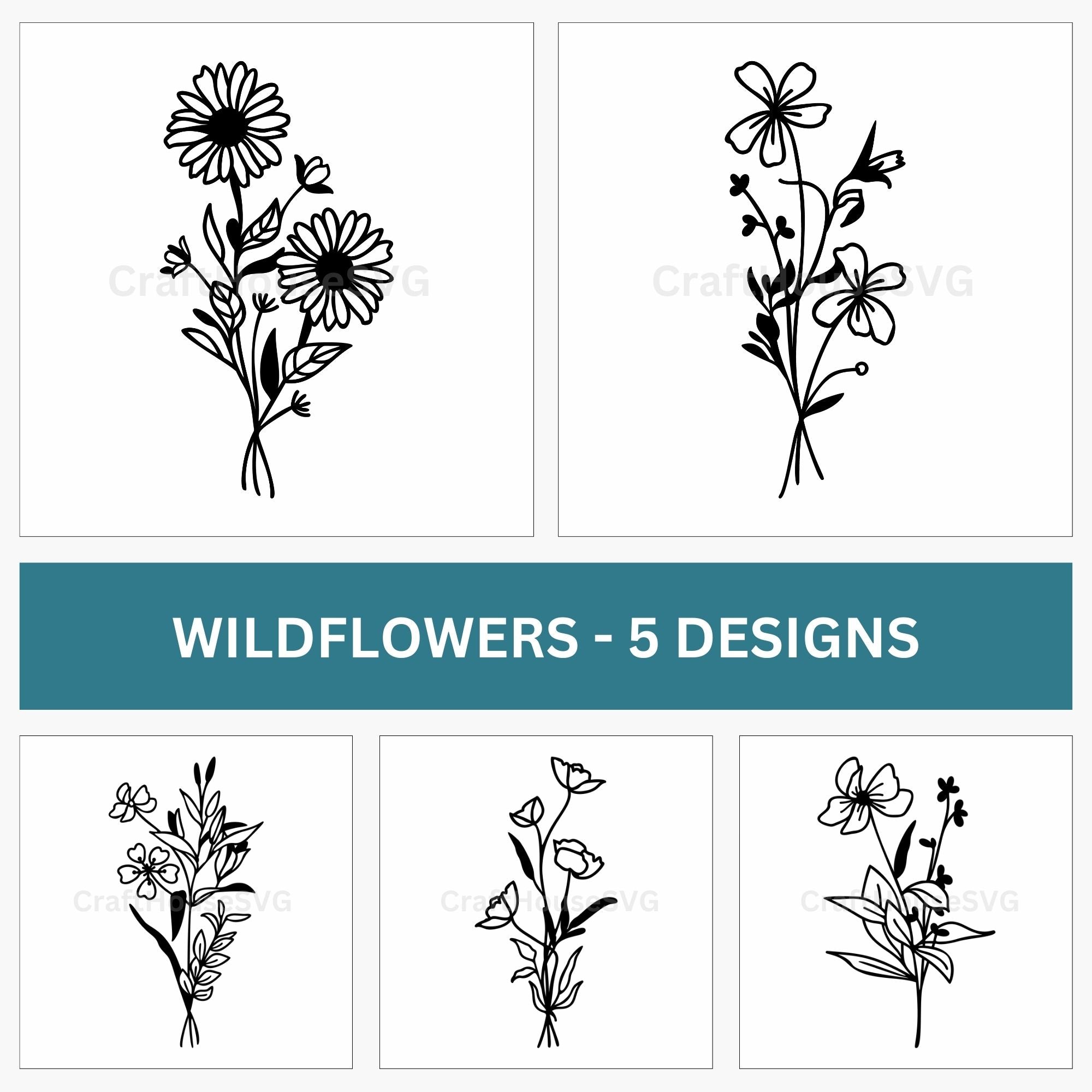 Wildflowers SVG 5 Designs