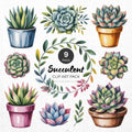 Succulent Clipart Pack Sublimation Bundle PNG - Craft House SVG