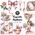 Coquette Aesthetic Clipart Pack Sublimation Bundle PNG - Craft House SVG