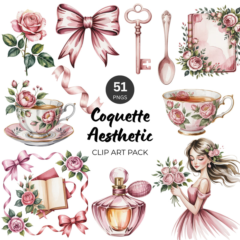 Coquette Aesthetic PNG Clipart Pack