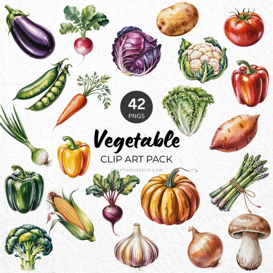 Vegetable Clipart Pack Sublimation Bundle PNG