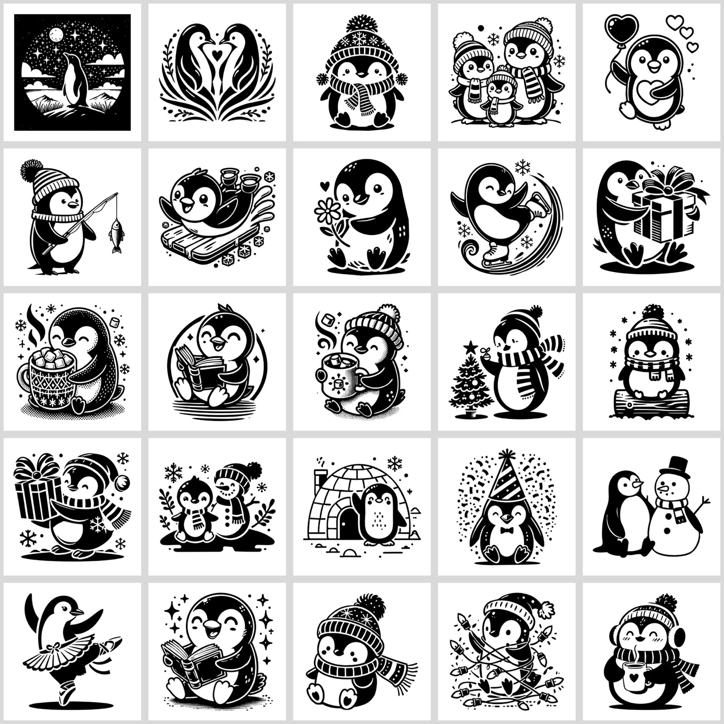 Penguin SVG Bundle