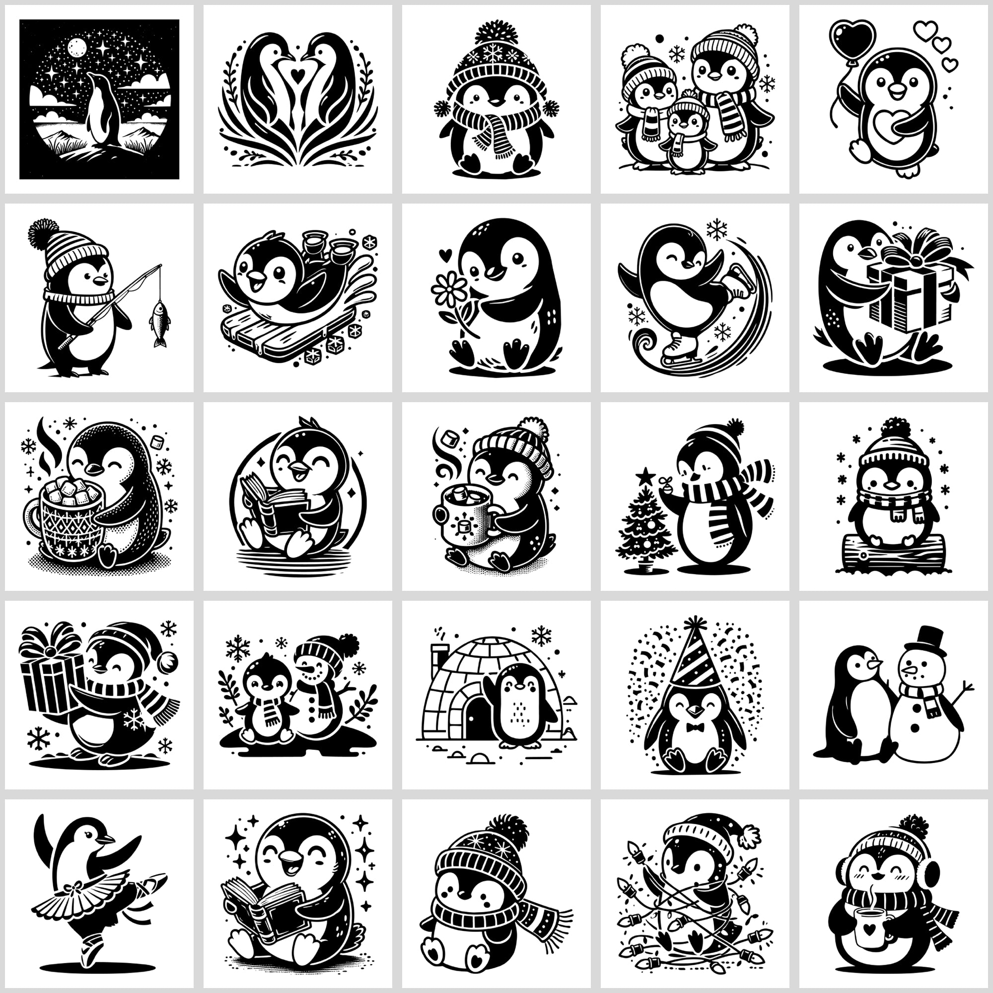 Penguin SVG Bundle