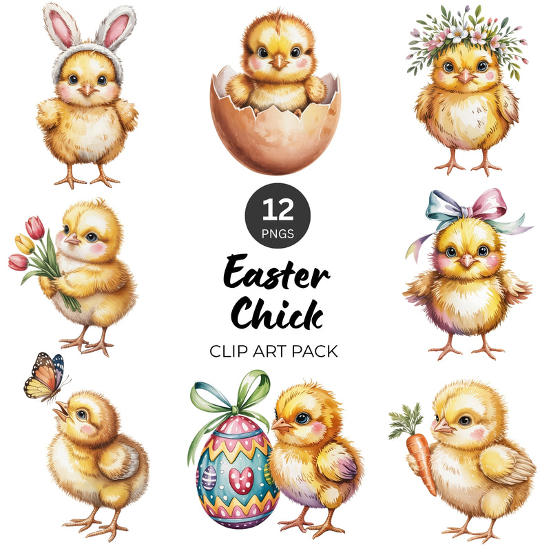 Easter Chick PNG Clipart Pack