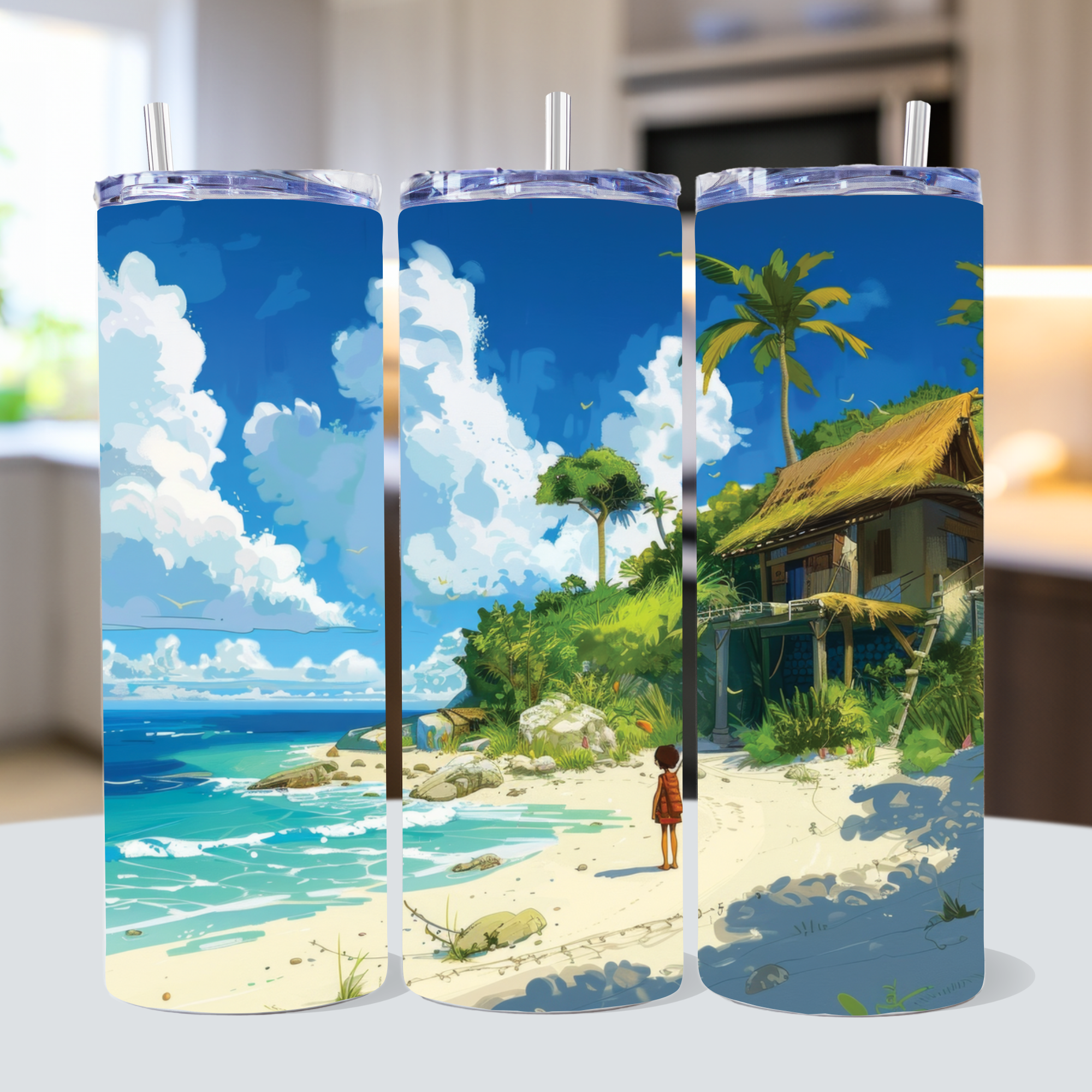 Beach Tumbler Sublimation Bundle PNG 20 oz - Craft House SVG
