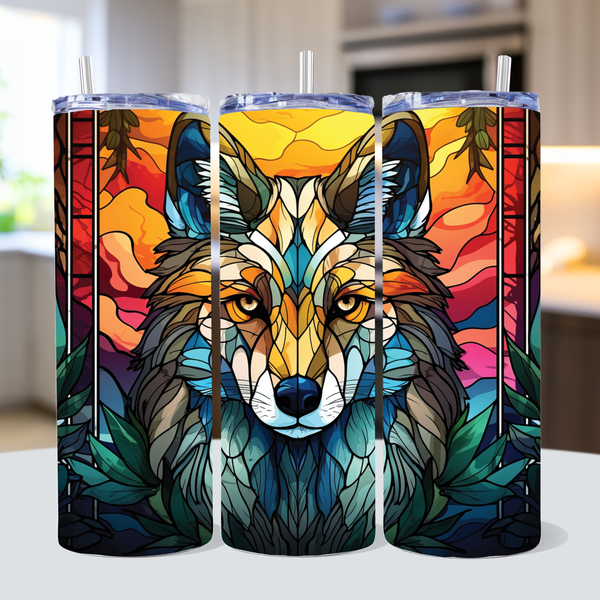 Stained Glass 20 oz Tumbler Sublimation Bundle PNG