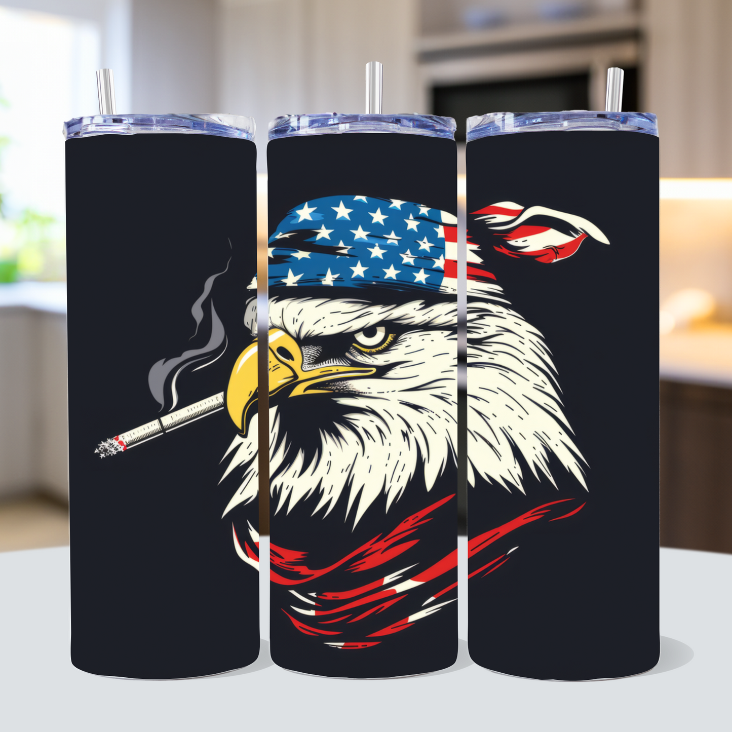 Patriotic Eagle 20 oz Tumbler Sublimation Designs Bundle PNG