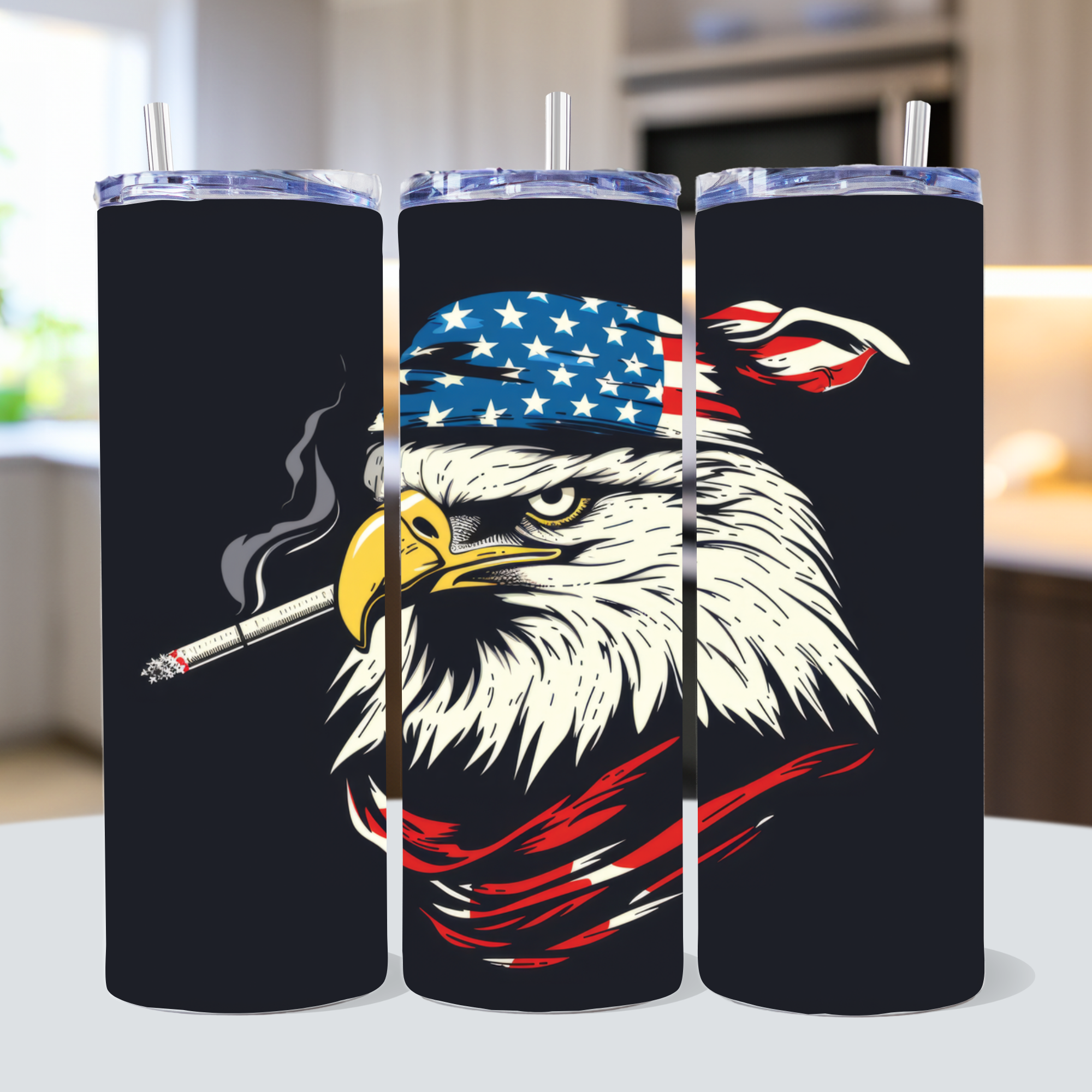 Patriotic Eagle 20 oz Tumbler Sublimation Designs Bundle PNG