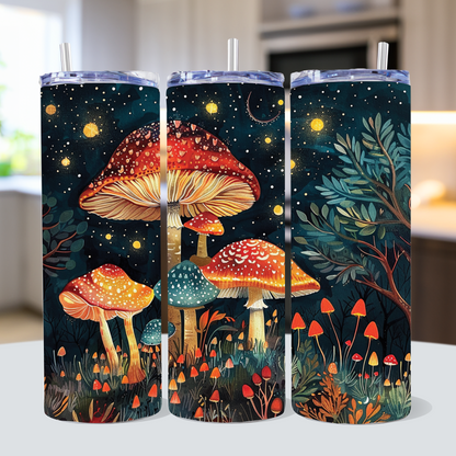 Mushroom 20 oz Tumbler Sublimation Designs Bundle PNG