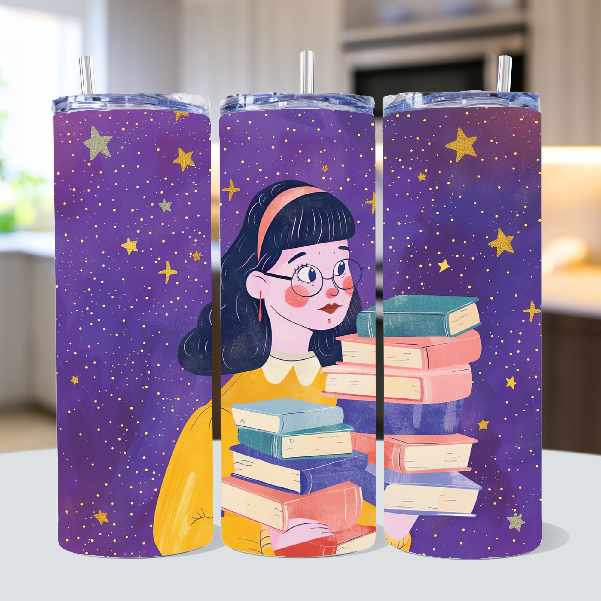 Book Lovers 20 oz Skinny Tumbler Wrap Bundle Sublimation PNG - Craft House SVG