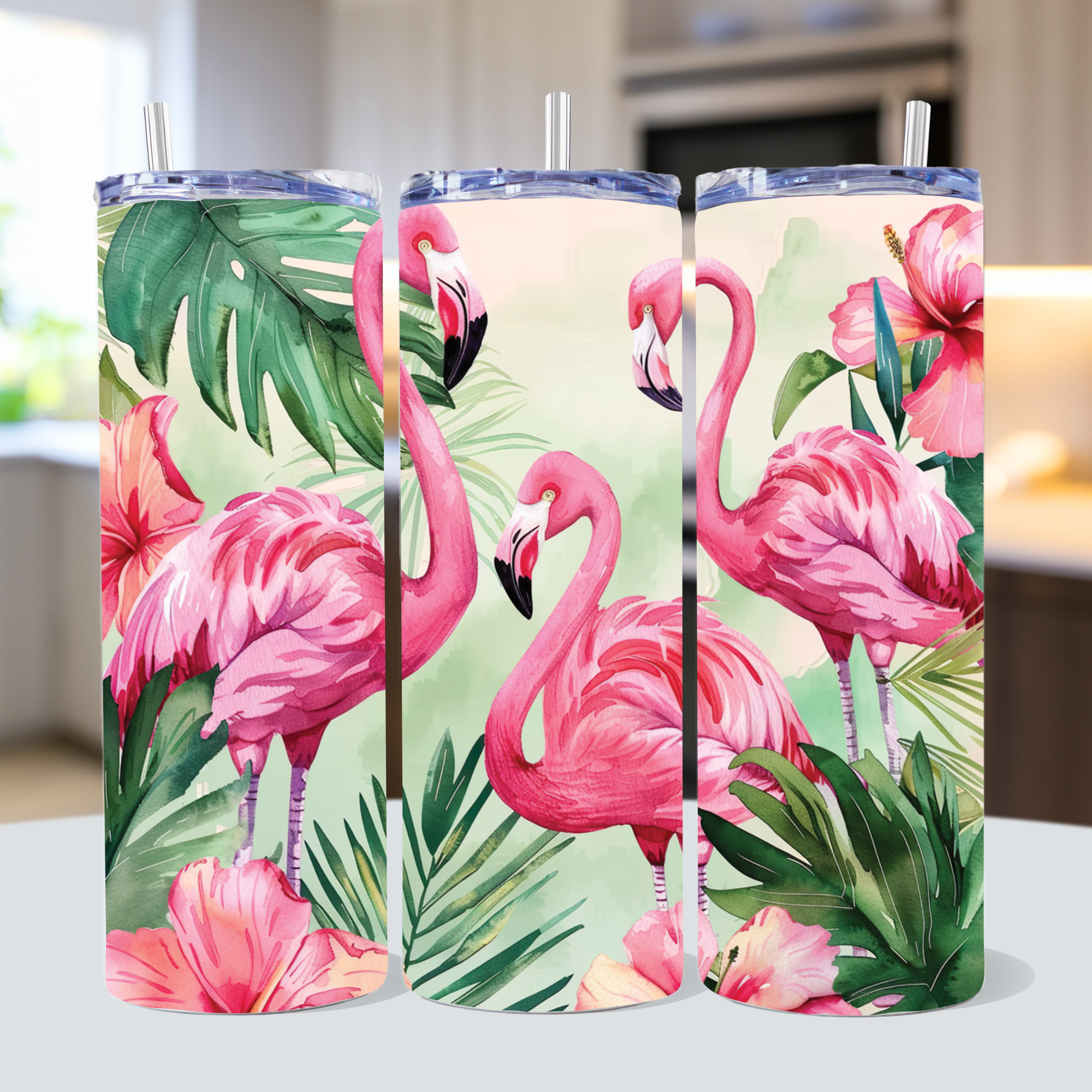 Summer 20 oz Skinny Tumbler Wrap Bundle Sublimation PNG