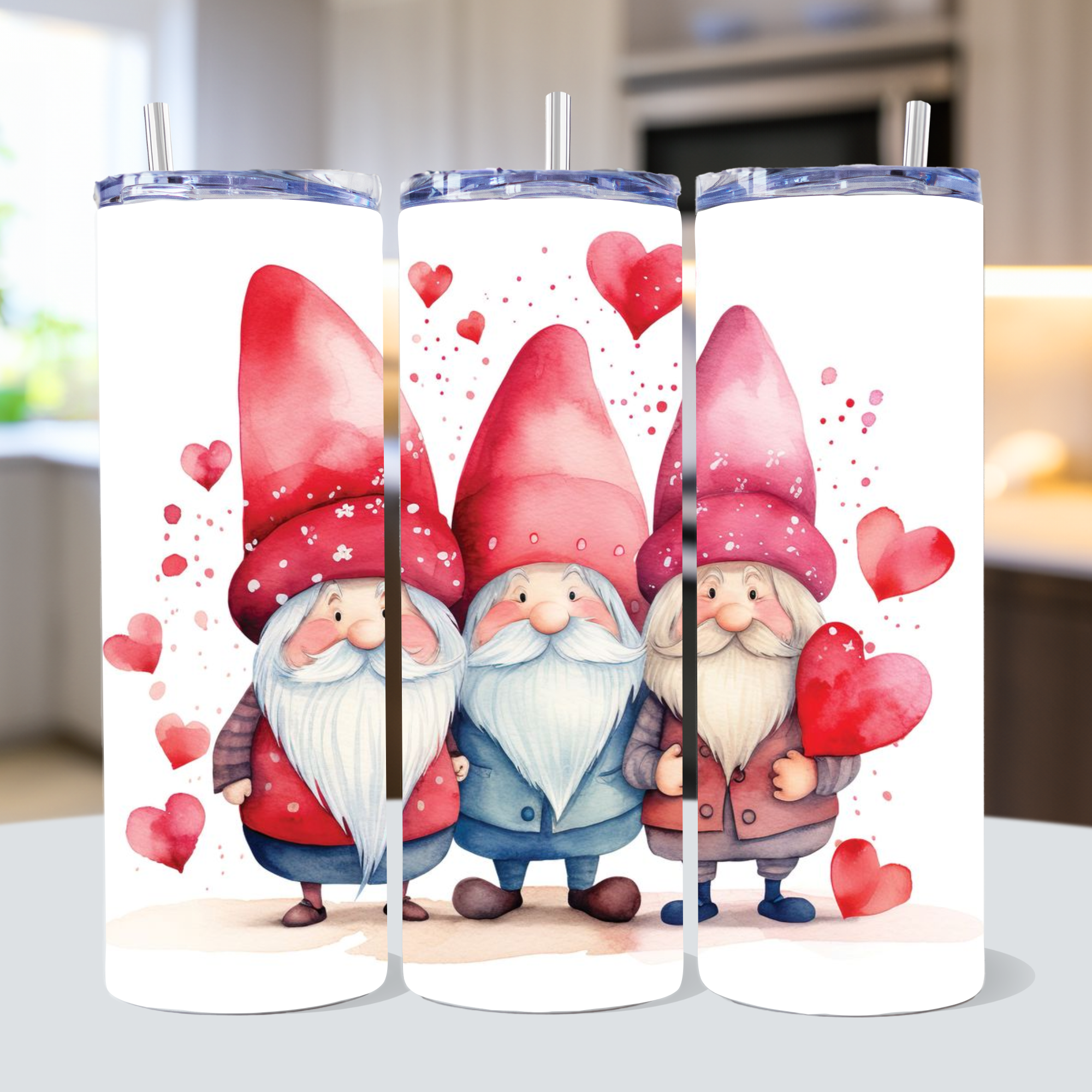 Valentine Gnomes 20oz Tumbler Wrap Bundle Sublimation Designs JPG