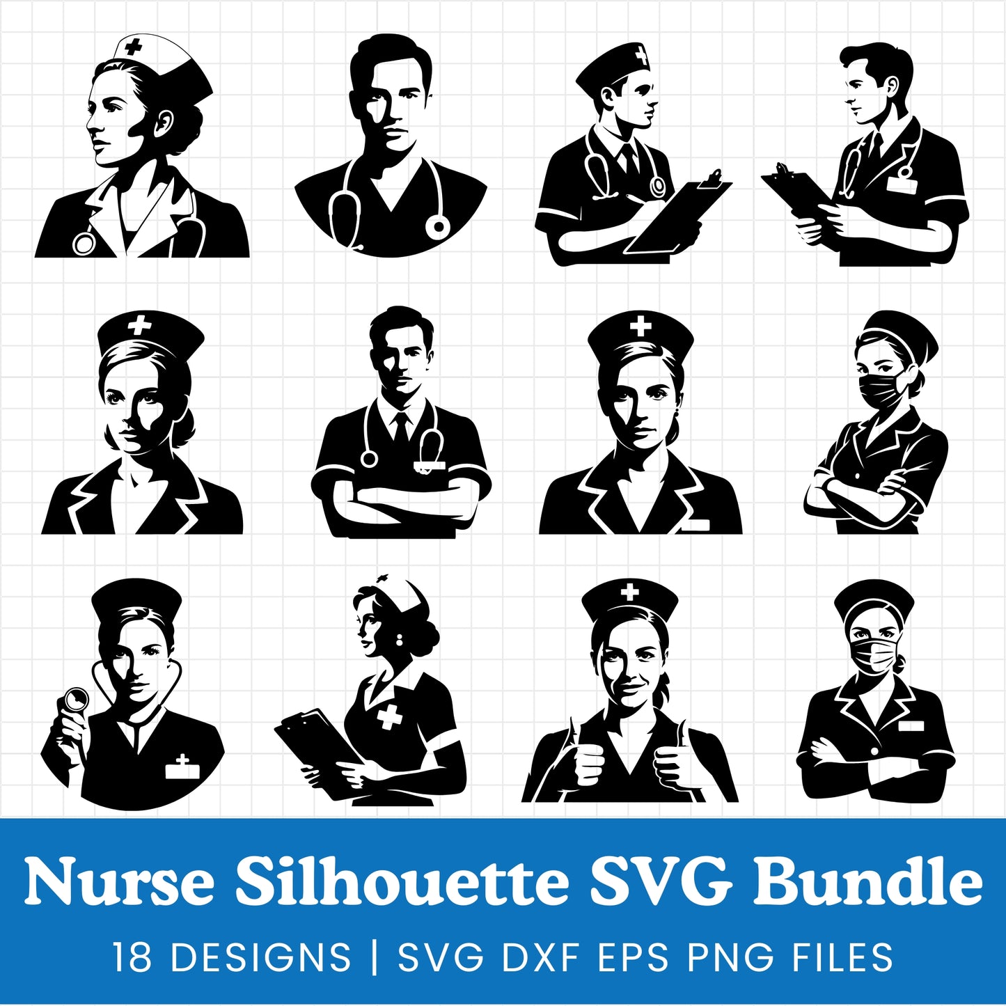 Nurse Silhouette SVG Bundle