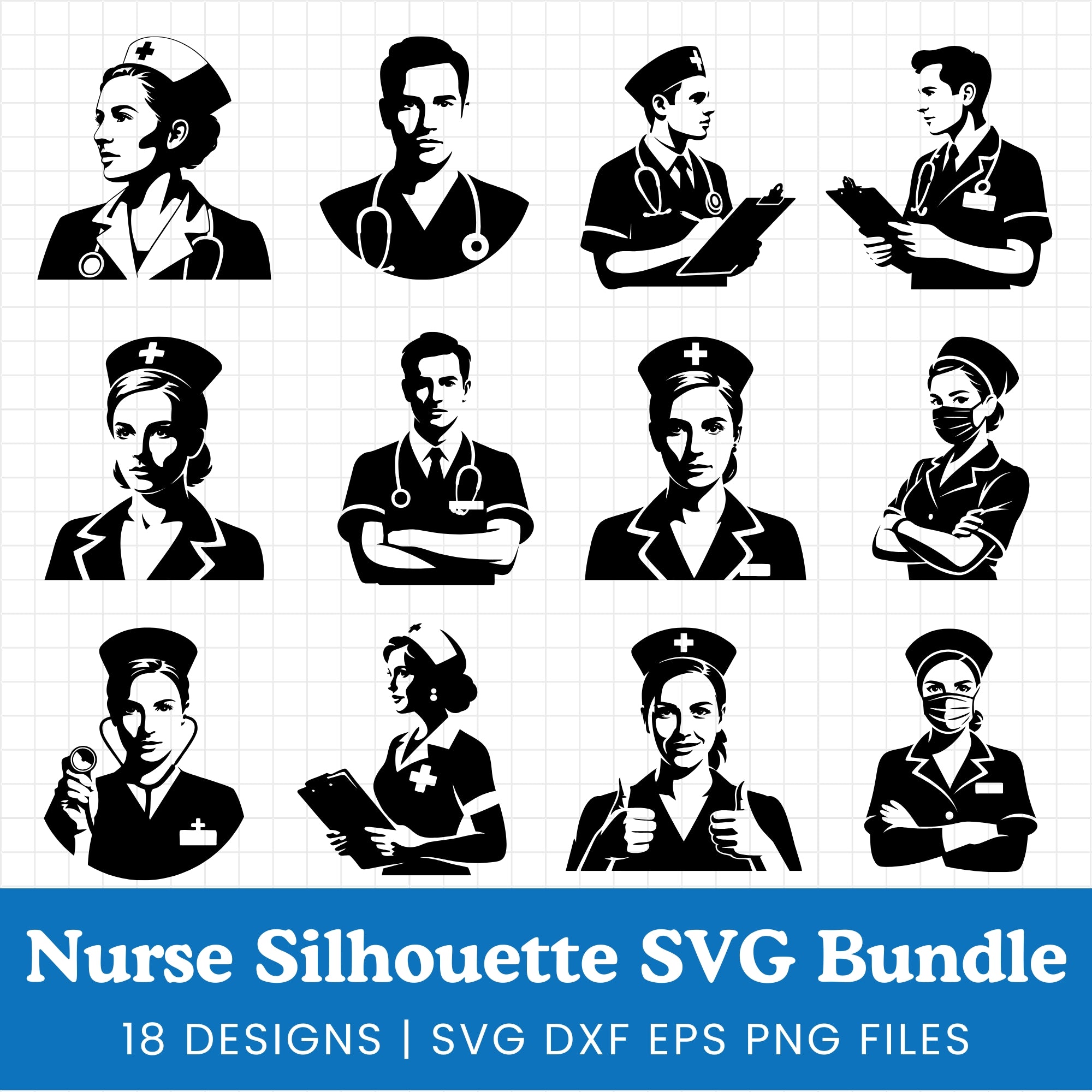 Nurse Silhouette SVG Bundle