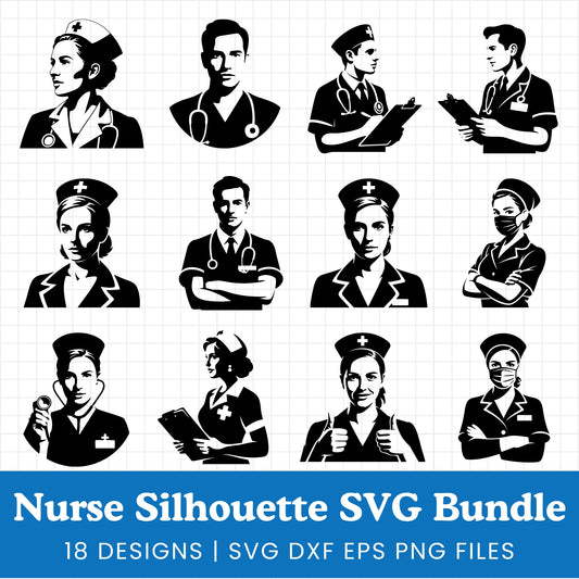 Nurse Silhouette SVG Bundle