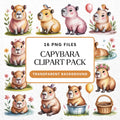 Capybara Clipart Pack Sublimation Bundle PNG