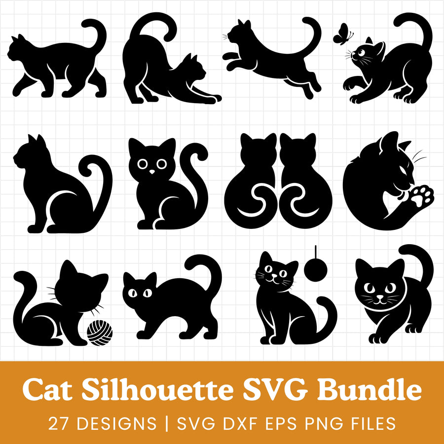 Cat Silhouette SVG Bundle