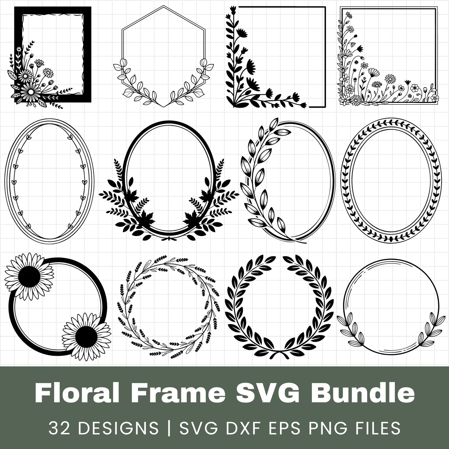 Floral Line Art SVG Bundle