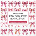 Pink Coquette Bow Clipart Pack PNG