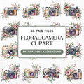 Floral Camera Clipart Pack PNG