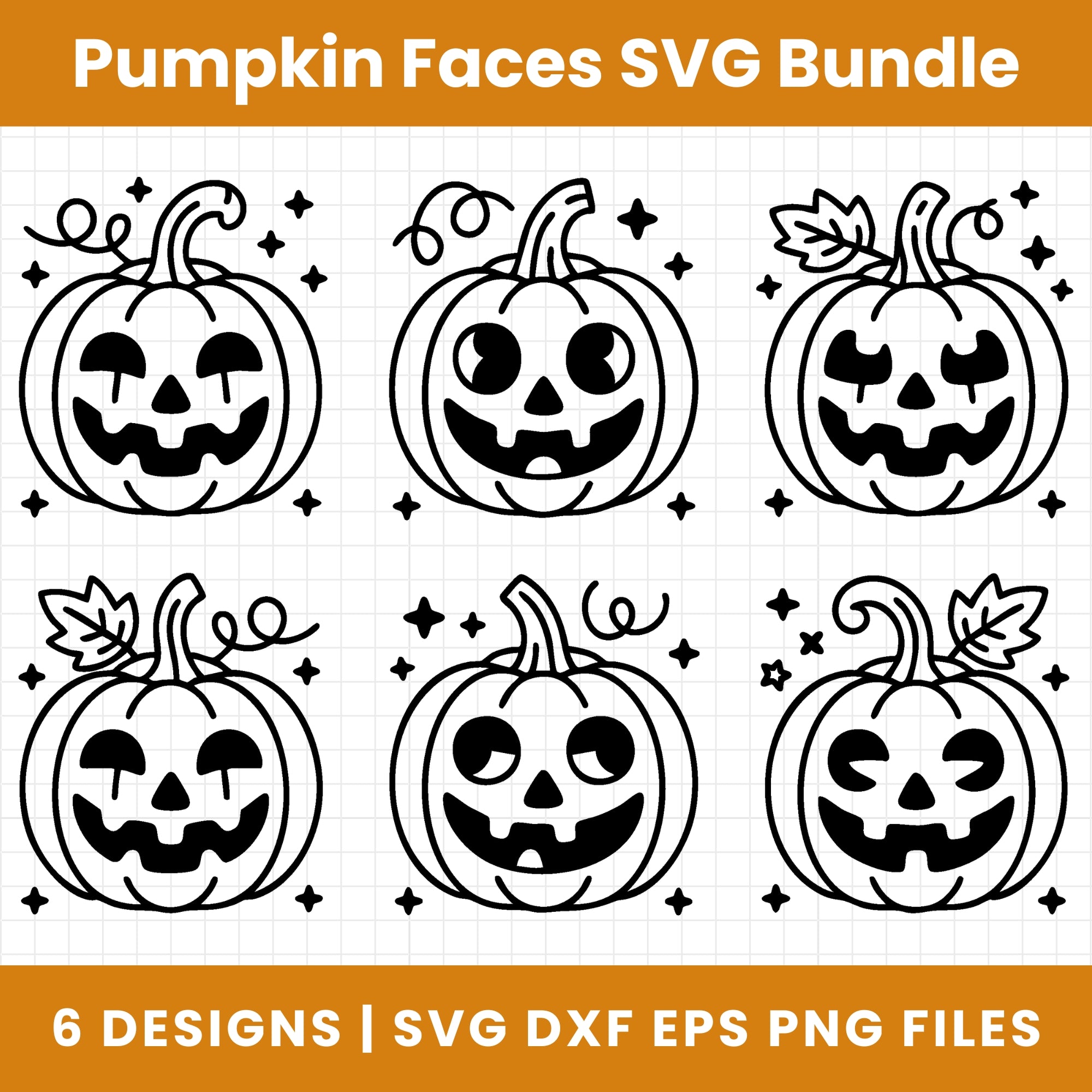 Pumpkin Faces SVG Bundle