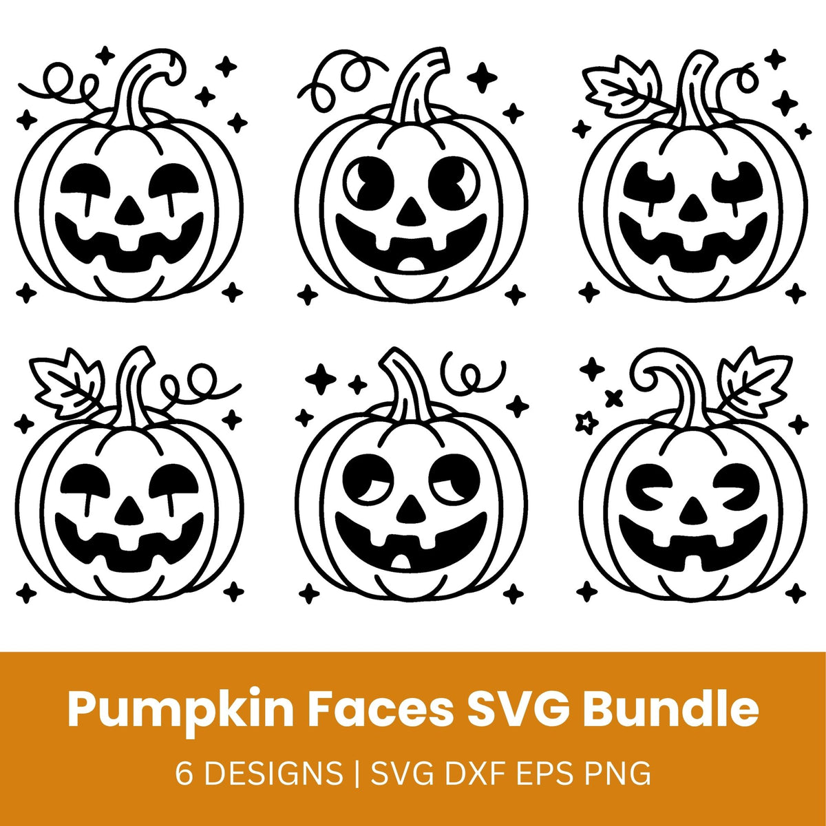 Pumpkin Faces SVG Bundle