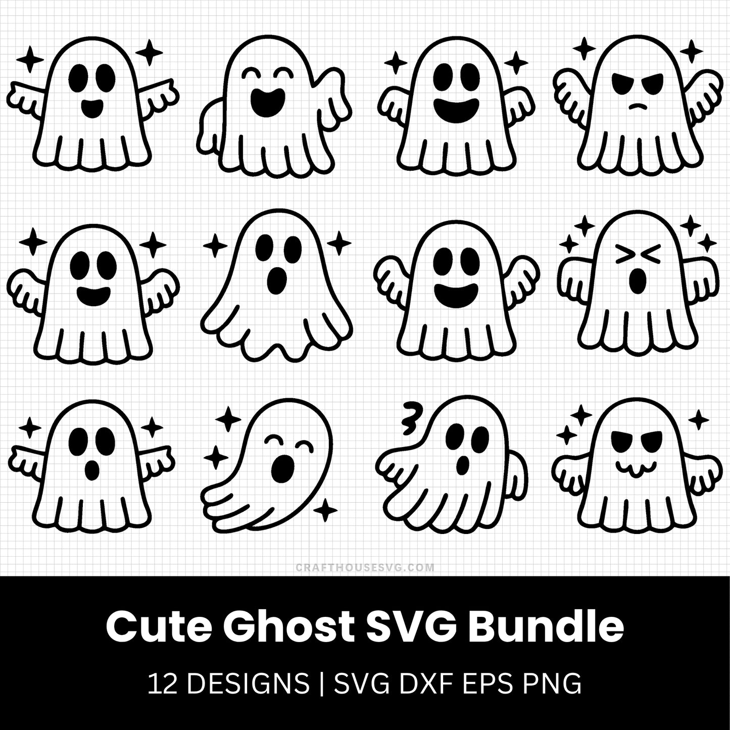 Cute Ghost SVG Bundle