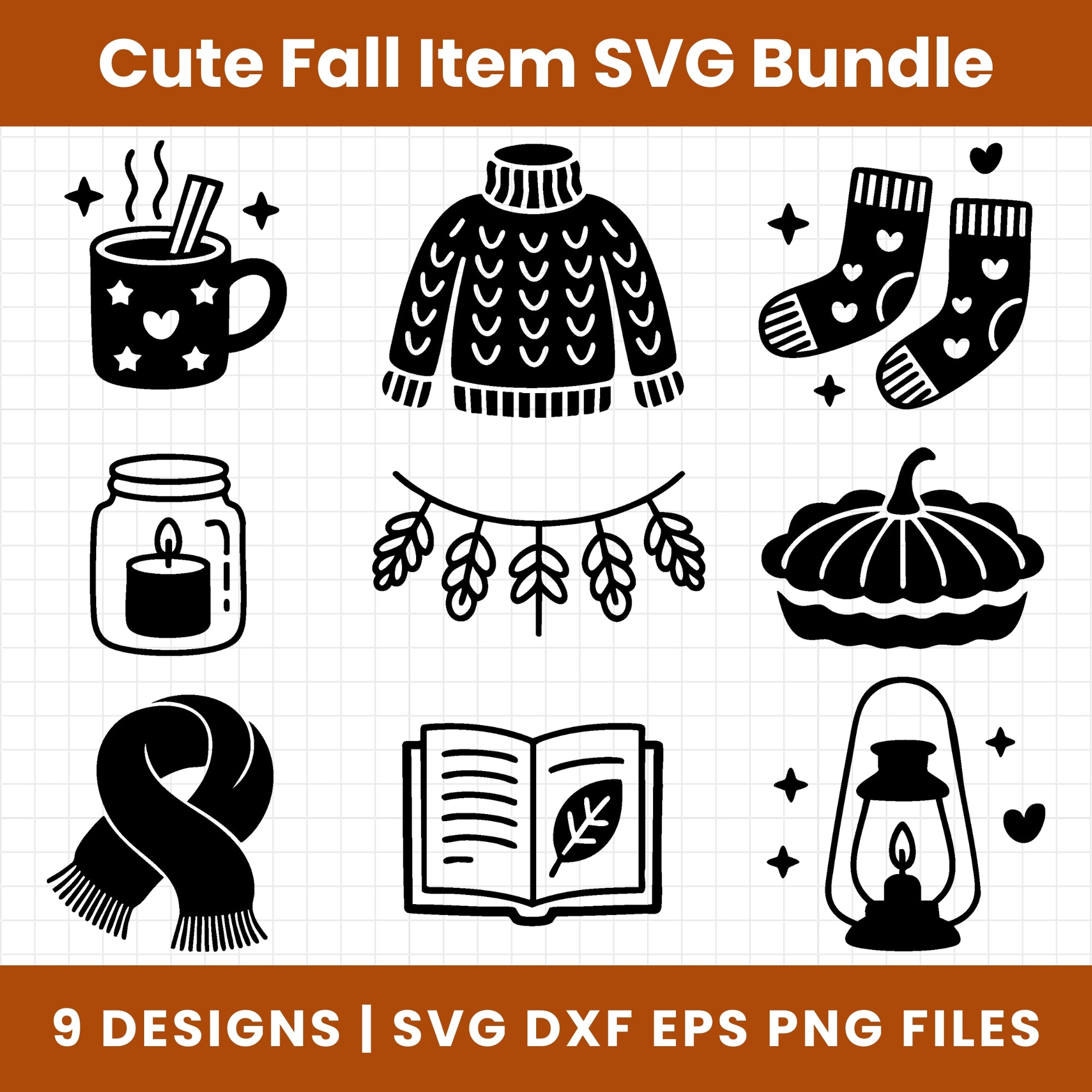 Cute Fall Item SVG Bundle