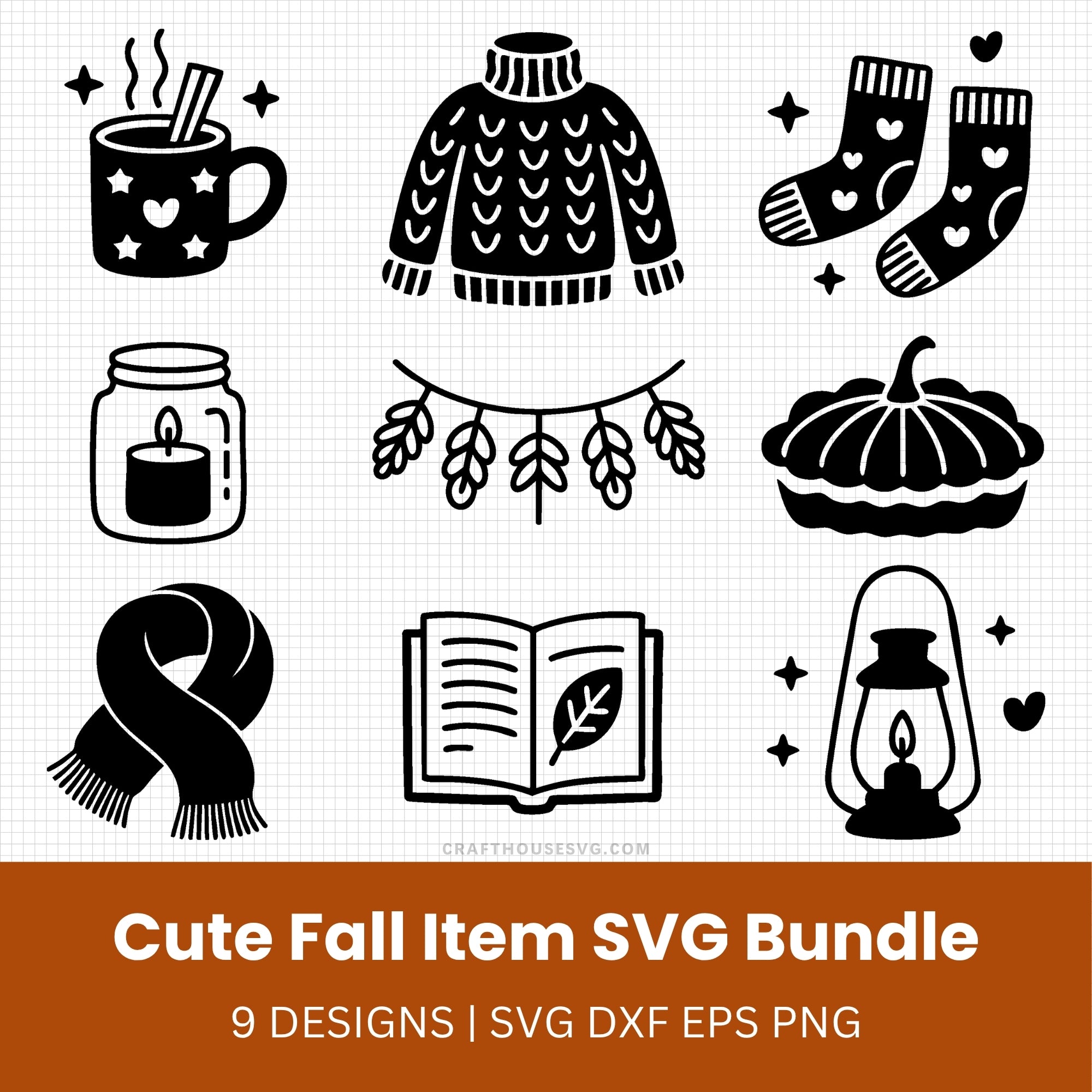 Cute Fall Item SVG Bundle
