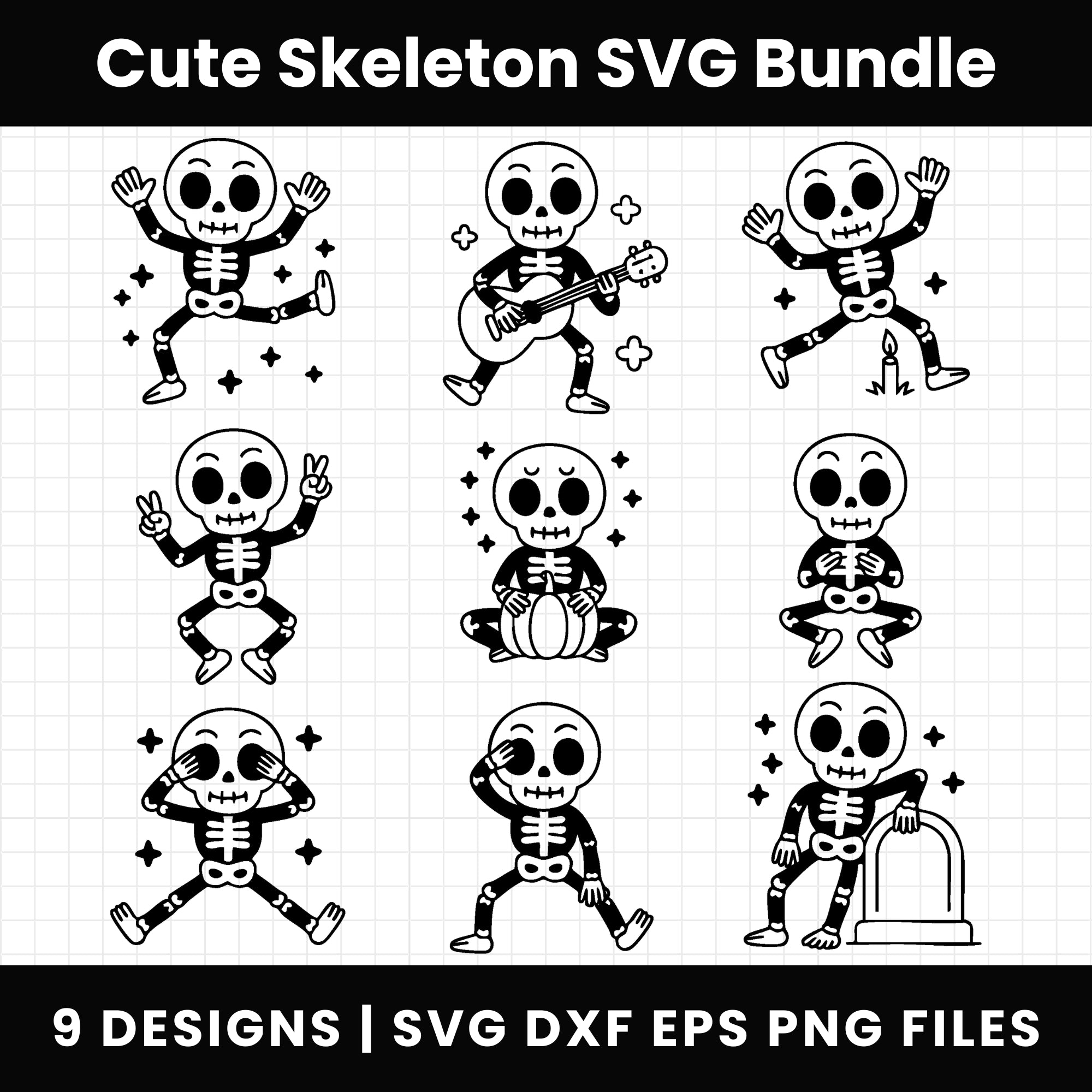 Cute Skeleton SVG Bundle