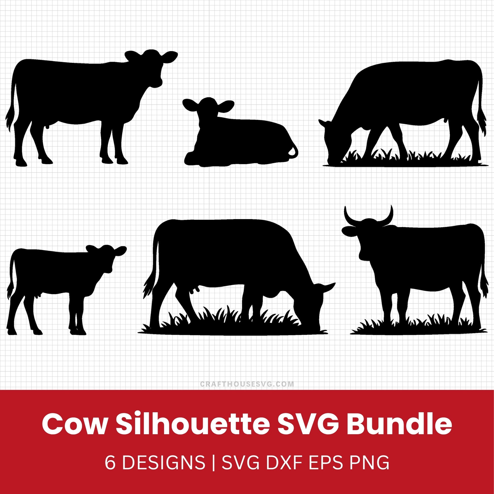 Cow Silhouette SVG Bundle - Craft House SVG