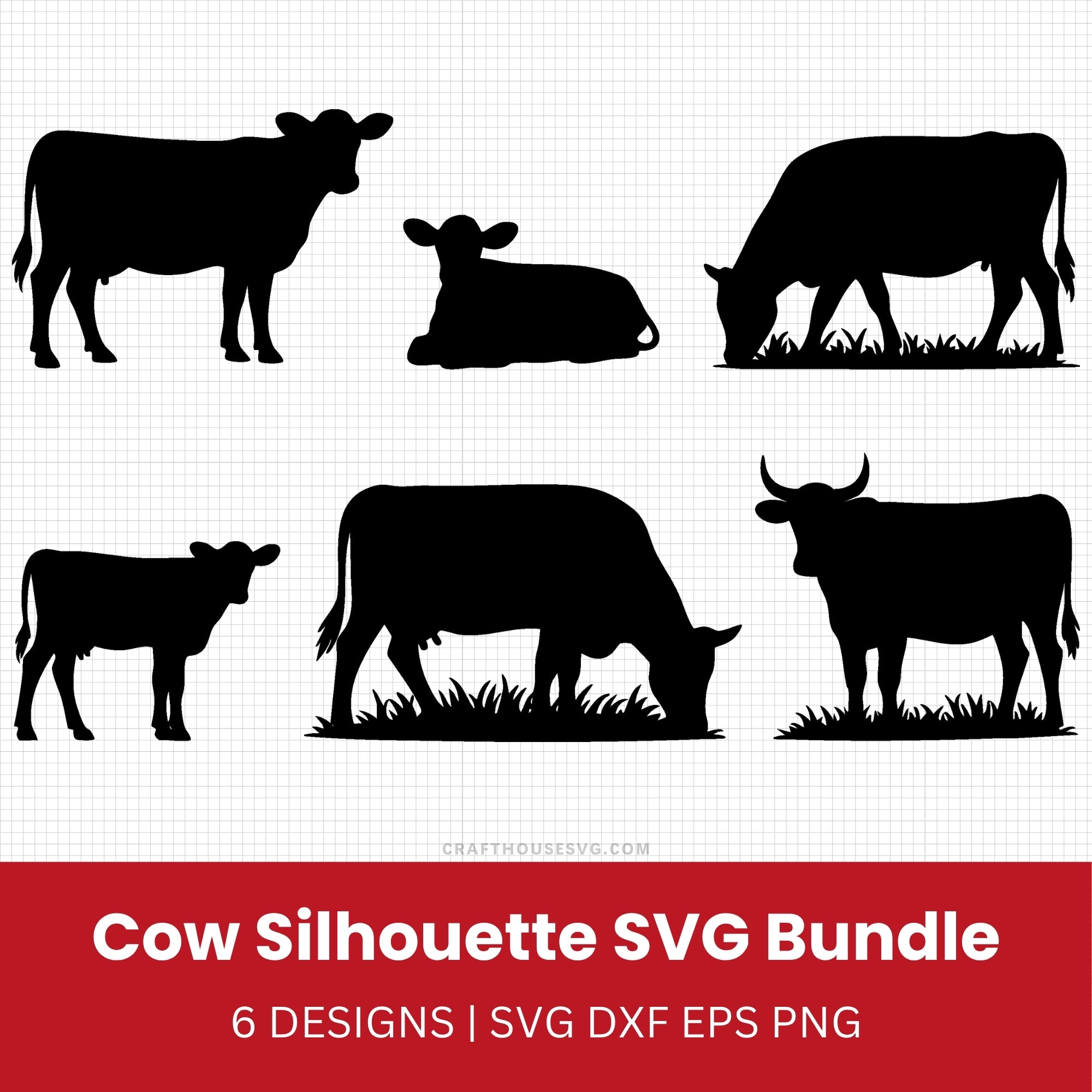 Cow Silhouette SVG Bundle