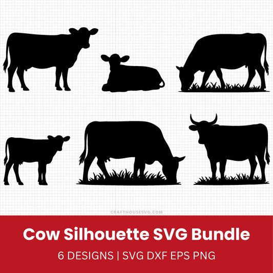Cow Silhouette SVG Bundle - Craft House SVG