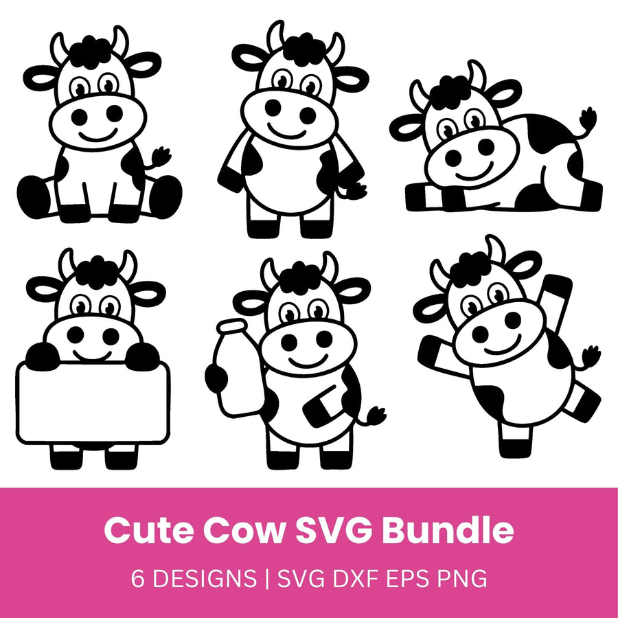 Cartoon Cow SVG Bundle