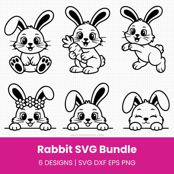 Rabbit SVG Bundle - Free and Premium Files – Craft House SVG