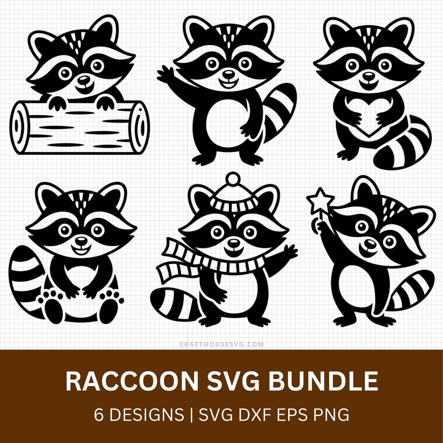Raccoon SVG Bundle