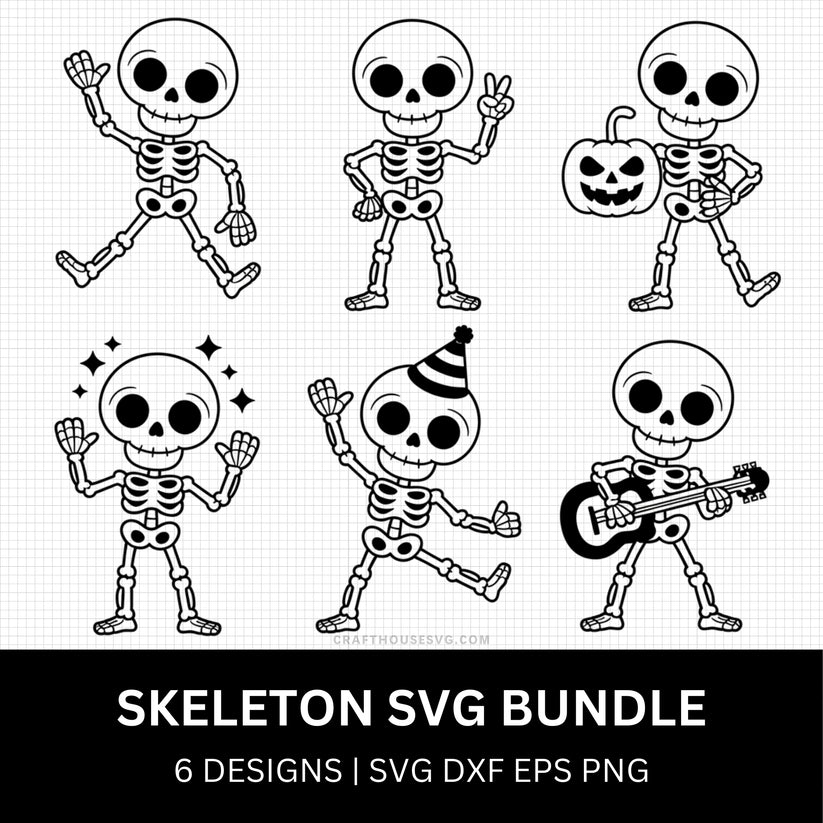 Skeleton SVG Bundle - Free and Premium Files – Craft House SVG