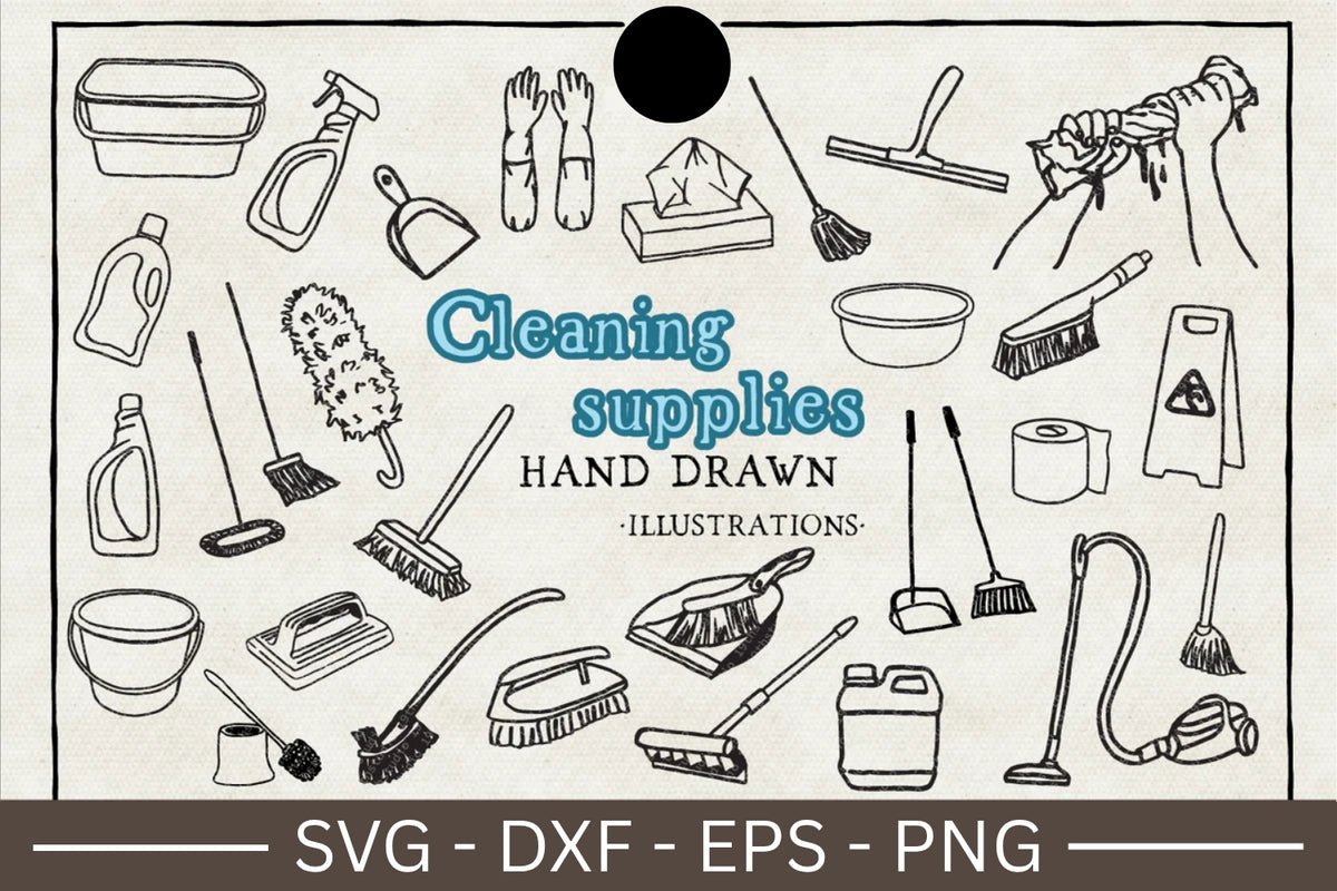 Cleaning Supplies Illustration Pack