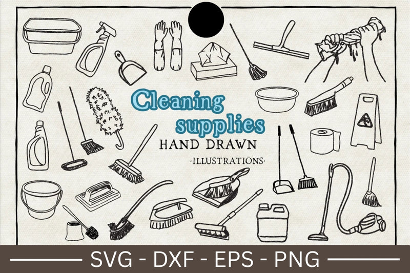 Cleaning Supplies Illustration Pack