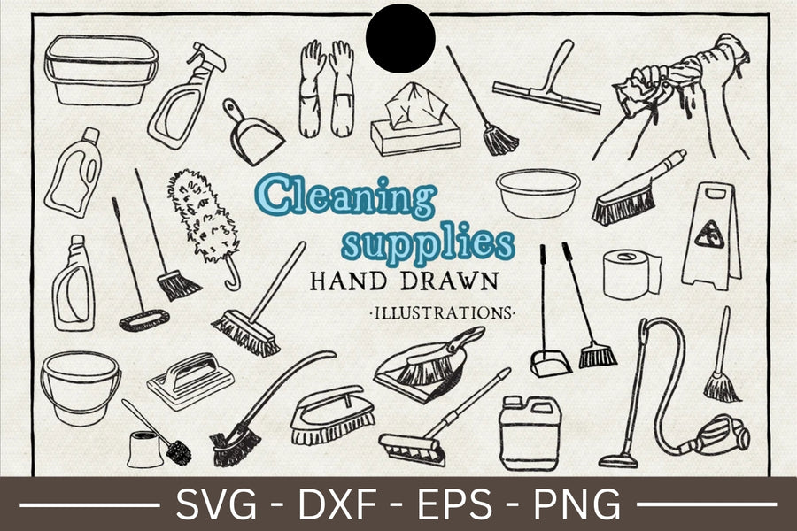 Cleaning Supplies Illustration Pack