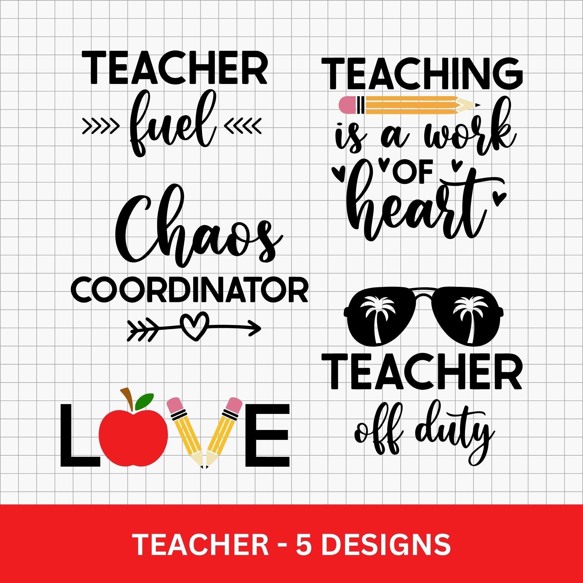 Teacher SVG | 5 Designs
