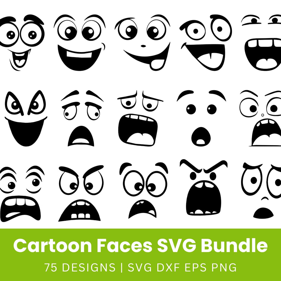 Cartoon Faces SVG Bundle