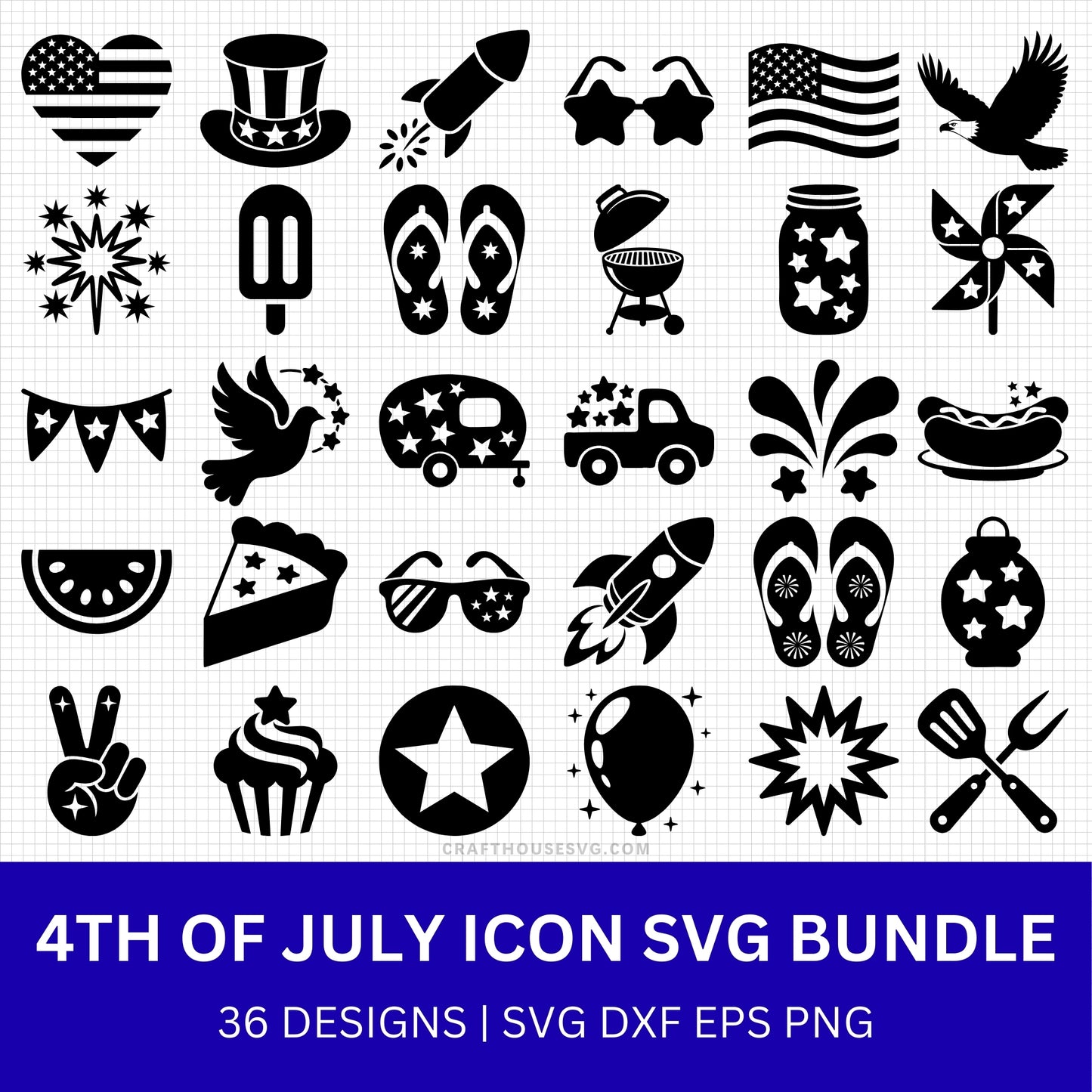 4th of July Icon SVG Bundle