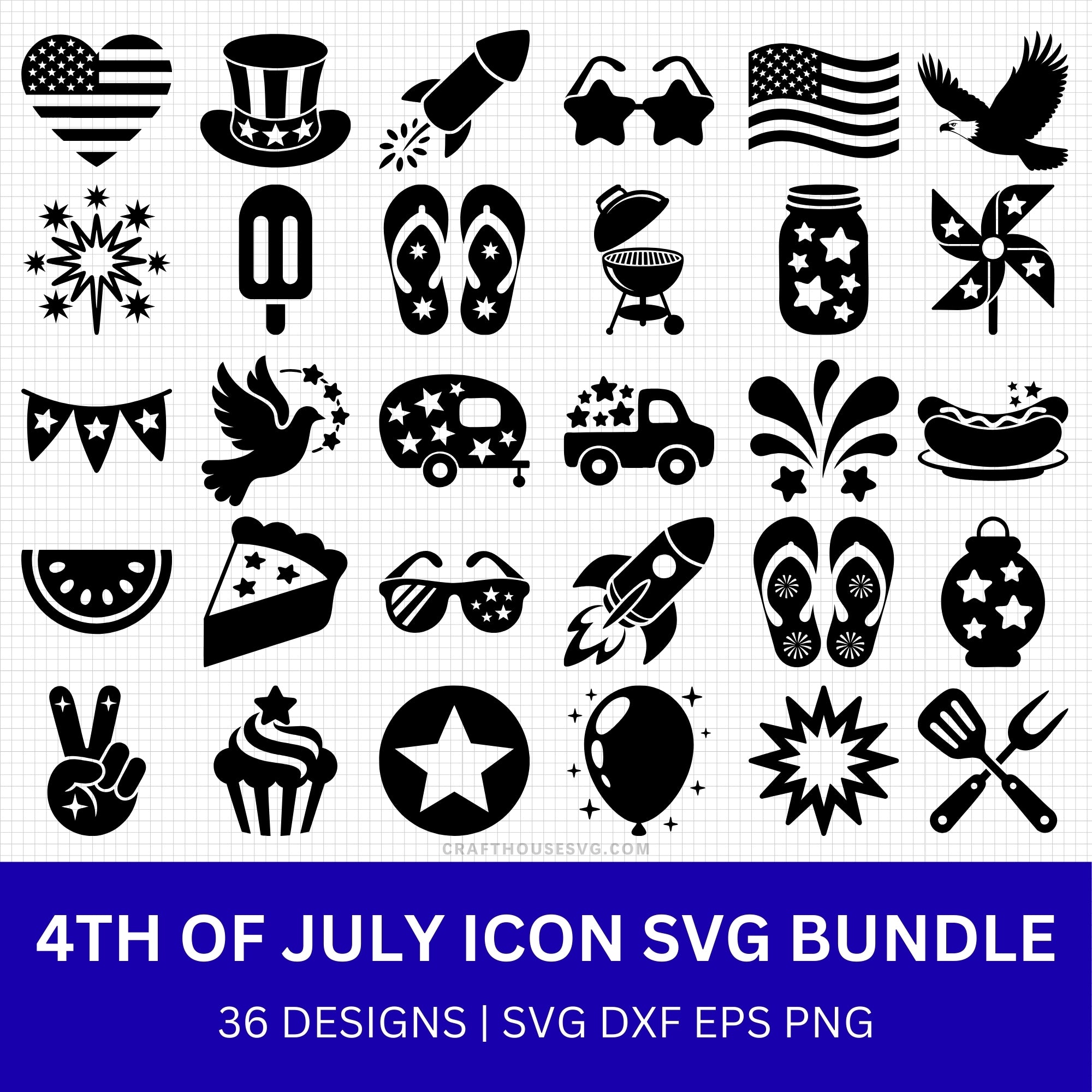 4th of July Icon SVG Bundle