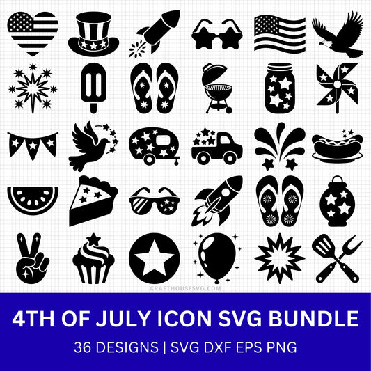 4th of July Icon SVG Bundle